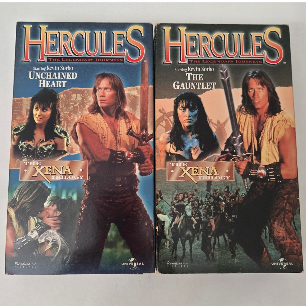 Vintage 1998 Hercules Xena Trilogy VHS Lot Volumes 2 and 3 with Booklets MCA
